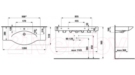 Умывальник Laufen Palace 8117040001041