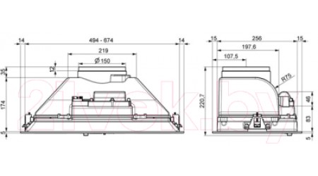 Вытяжка скрытая Elikor Pandora 52П-450/229364 (черный)