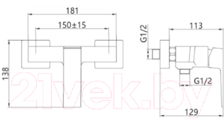 Смеситель Invena Paros BN-09-004-A (черный) 