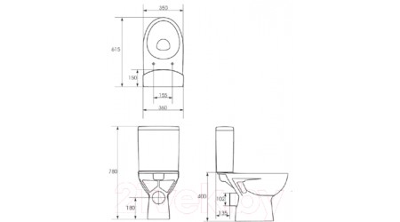 Сливной бачок Cersanit Parva S-ZB-PARVA (без арматуры)