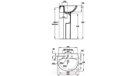 Умывальник Jacob Delafon Patio E4158NG-00