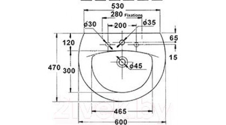Умывальник Jacob Delafon Patio E4159NG-00