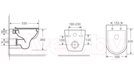 Унитаз подвесной Azario Pavia AZ-2142 (с сиденьем)