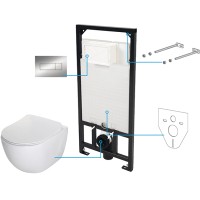 Унитаз подвесной с инсталляцией Deante Peonia Zero CDES6ZPW