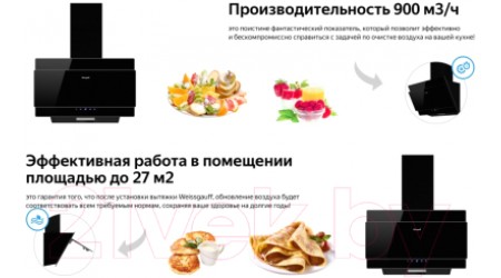 Вытяжка наклонная Weissgauff Phact 60 BL Sensor