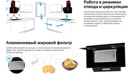 Вытяжка наклонная Weissgauff Phact 60 BL Sensor
