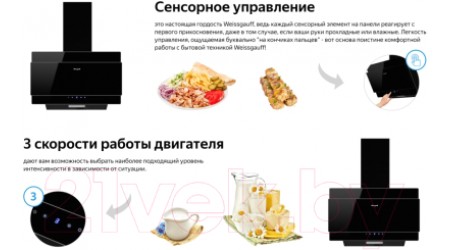 Вытяжка наклонная Weissgauff Phact 60 BL Sensor