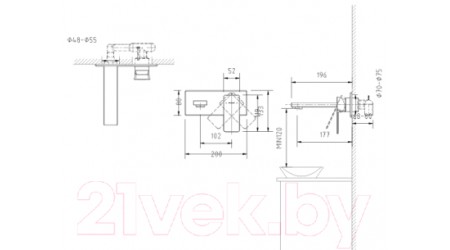 Корпус для скрытого монтажа Bravat Phillis P69183C-ENG 