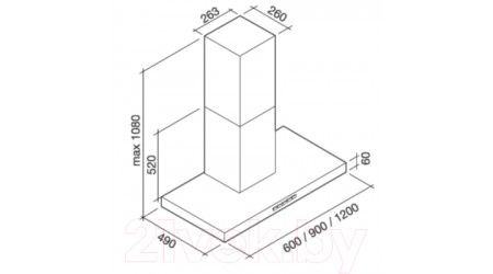 Вытяжка Т-образная Falmec Plane Wall 90