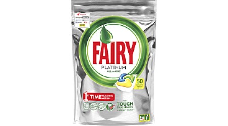 Капсулы для посудомоечных машин Fairy Platinum All in One Лимон (50шт)