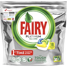 Капсулы для посудомоечных машин Fairy Platinum All in One Лимон (18шт)