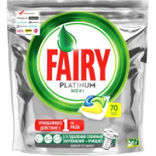 Капсулы для посудомоечных машин Fairy Platinum All in One лимон (70шт)
