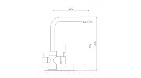 Смеситель Polygran Высокий Дуо (терракот) 