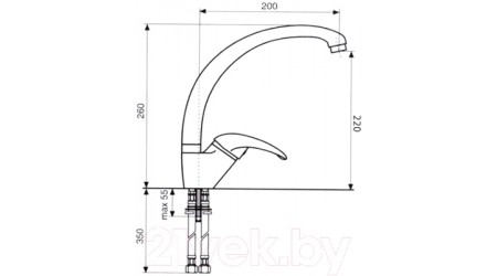 Смеситель Polygran Эко Высокий (серый) 