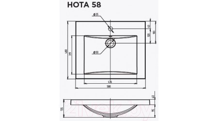 Умывальник 1Марка Нота New Polytitan 58