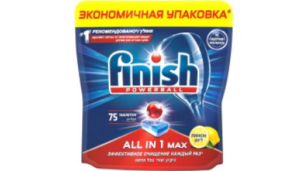 Таблетки для посудомоечных машин Finish PowerBall All in One Лимон (75шт)