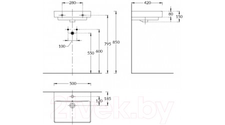 Умывальник Kerama Marazzi Pro 50 / PROR.wb.50