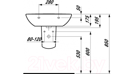 Умывальник Laufen Pro 8109530001041