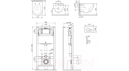 Унитаз подвесной с инсталляцией AM.PM Pro L IS49051.801701