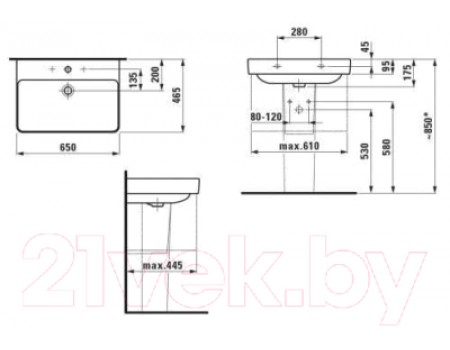 Умывальник Laufen Pro S 8109640001041