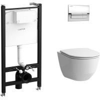 Унитаз подвесной с инсталляцией Laufen Pro ZRU9307615 (с сиденьем)