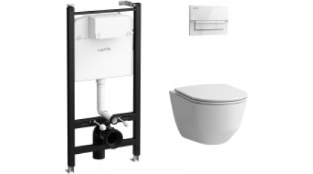 Унитаз подвесной с инсталляцией Laufen Pro ZRU9307616 (с сиденьем)
