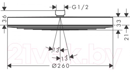 Верхний душ Hansgrohe Pulsify 26 24140670