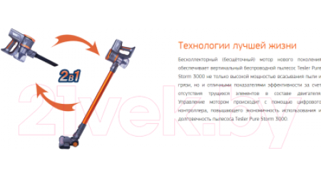 Вертикальный портативный пылесос Tesler Pure Storm 3000