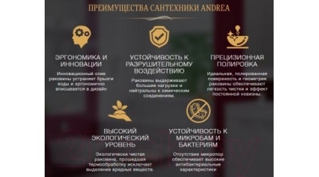 Умывальник ANDREA Quartz 50 / 4680028070320