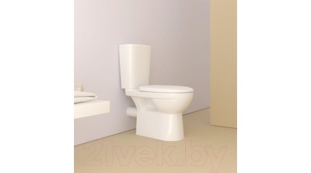 Унитаз напольный Керамин Альбано R ЖС 2-режим (с жестким сиденьем)