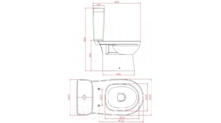 Унитаз напольный Керамин Альбано R ЖС 2-режим (с жестким сиденьем)