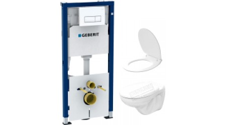 Унитаз подвесной с инсталляцией Керамин Гранд R + 458.128.11.1 (с жестким сиденьем Slim и микролифтом)