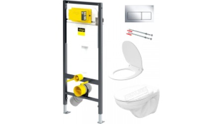 Унитаз подвесной с инсталляцией Керамин Гранд R + 792824 (с жестким сиденьем Slim и микролифтом)