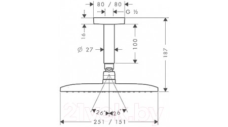 Верхний душ Hansgrohe Raindance Е Air 1jet 240 27380000