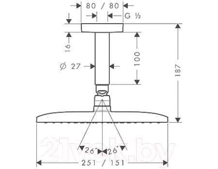 Верхний душ Hansgrohe Raindance Е Air 1jet 240 27380000