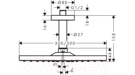 Верхний душ Hansgrohe Raindance Е Air 1jet 300 26250670