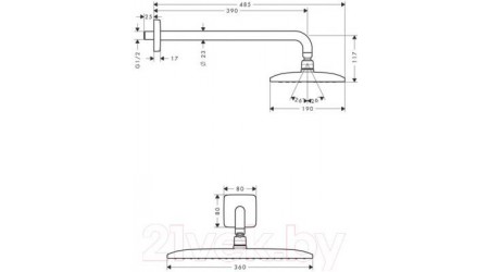 Верхний душ Hansgrohe Raindance E360 AIR 27376000