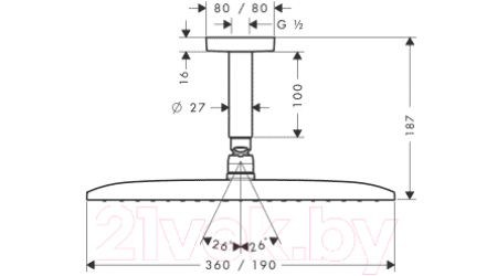 Верхний душ Hansgrohe Raindance E360 Air 27381000