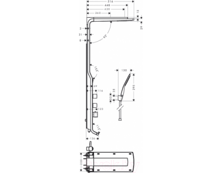 Душевая панель Hansgrohe Raindance Lift 27008400