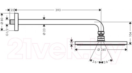 Верхний душ Hansgrohe Raindance S 240 / 27607000