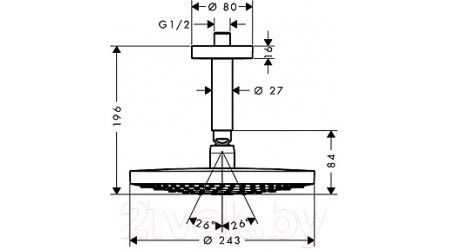 Верхний душ Hansgrohe Raindance Select S240 2jet 26467400