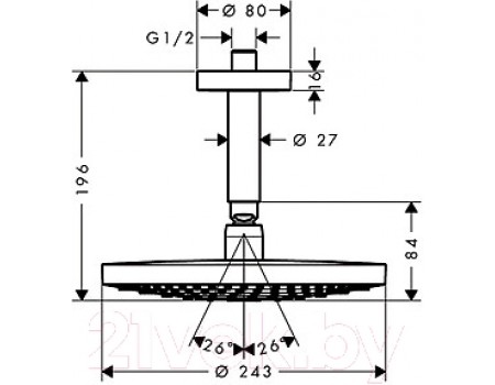 Верхний душ Hansgrohe Raindance Select S240 2jet 26467400