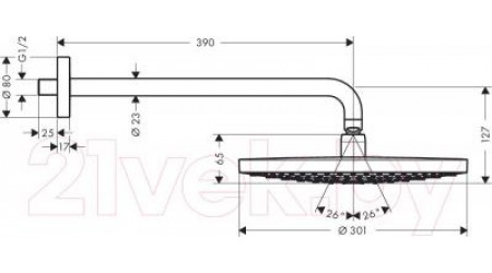 Верхний душ Hansgrohe Raindance Select S 27378000