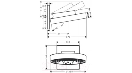 Верхний душ Hansgrohe Rainfinity 26232700