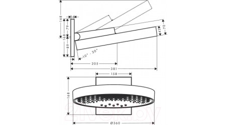 Верхний душ Hansgrohe Rainfinity 360 26234140