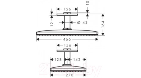 Верхний душ Hansgrohe Rainmaker Select 460 3et 24002400