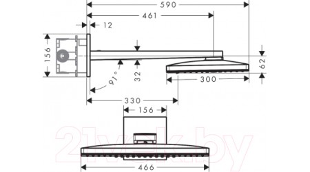Верхний душ Hansgrohe Rainmaker Select 460 2jet 24005400