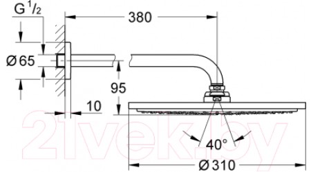 Верхний душ GROHE Rainshower Cosmopolitan 26066000
