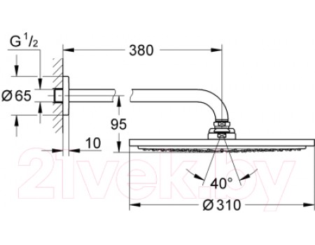 Верхний душ GROHE Rainshower Cosmopolitan 26066000
