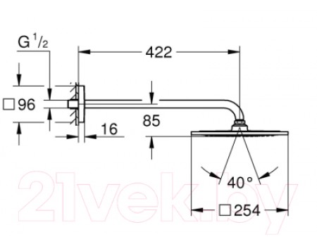 Верхний душ GROHE Rainshower 26259000